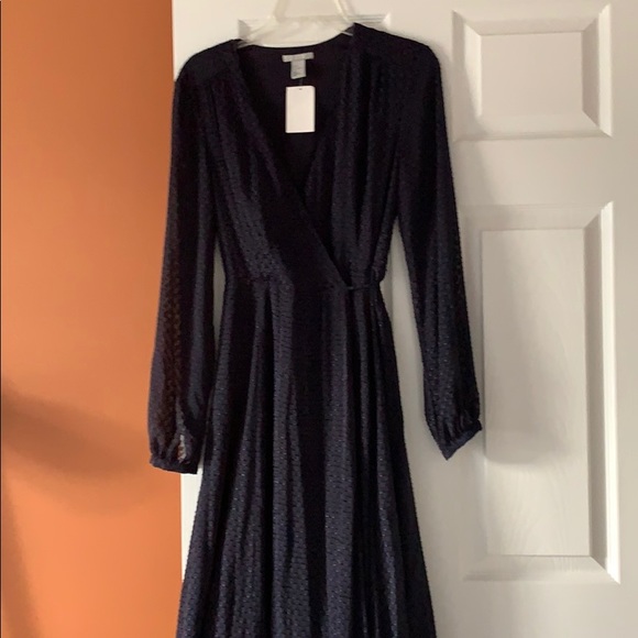 h and m black wrap dress